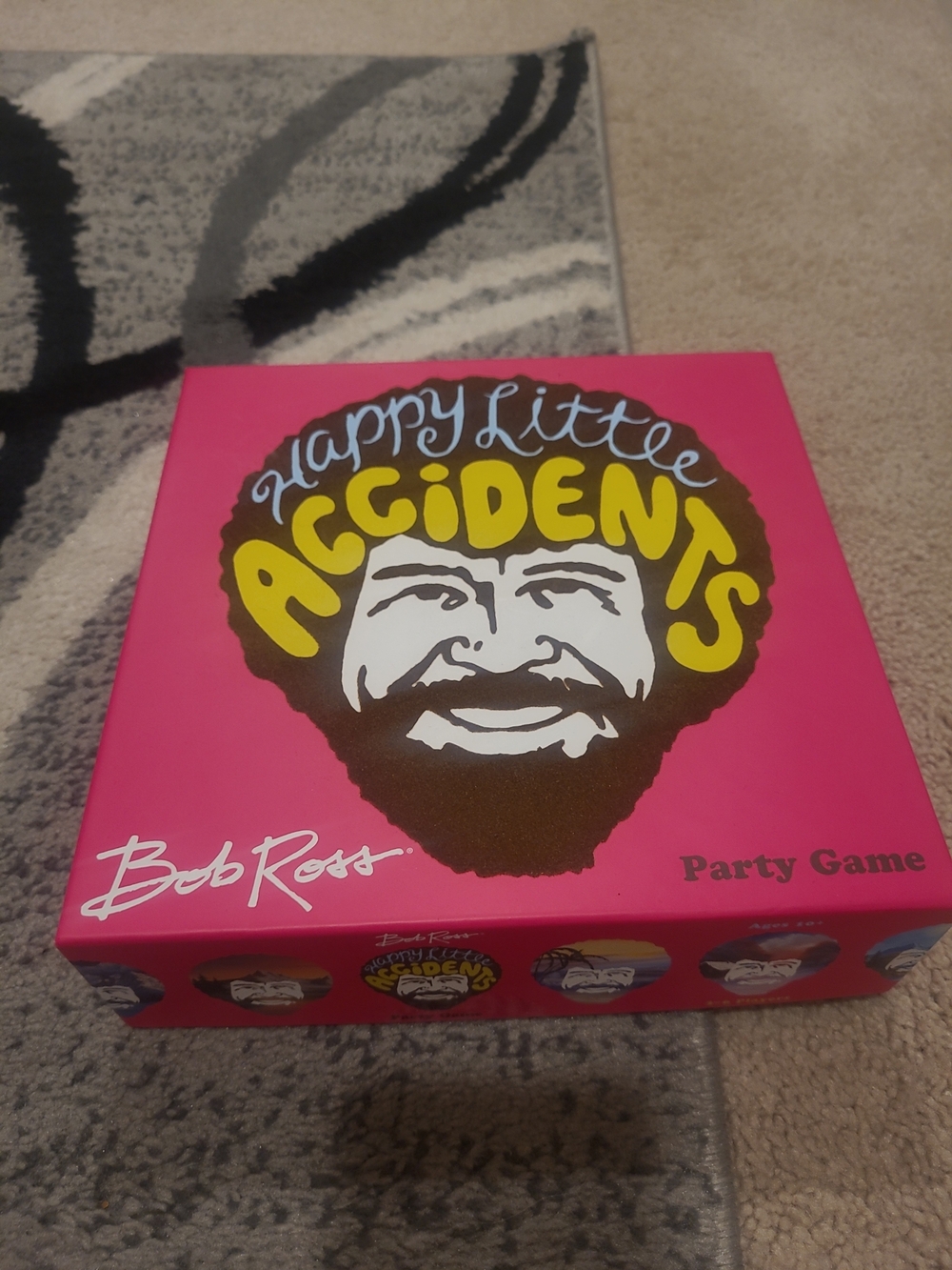 Bob Ross Happy Little Accidents Party Game - Pink